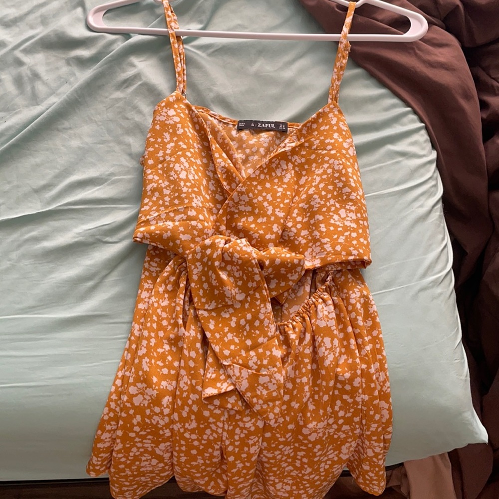 Yellow floral romper
